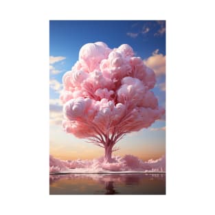 Psychedelic Vibrant Cotton Candy Tree Artwork T-Shirt