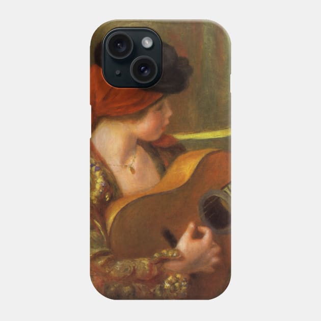 Young Spanish Woman with a Guitar by Pierre Renoir Phone Case by MasterpieceCafe