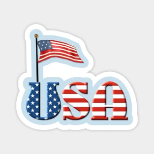 USA Patriotic Flag and Fireworks Magnet