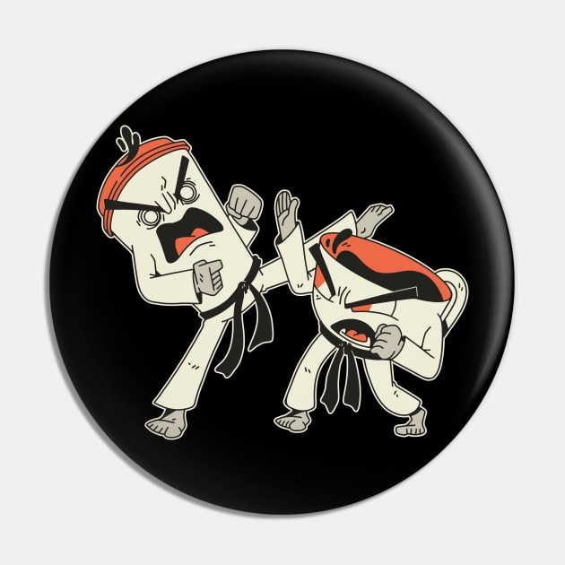 Karate Kickboxing Martial Arts MMA Taekwondo Coffee & Tea Pin by OfCA Design