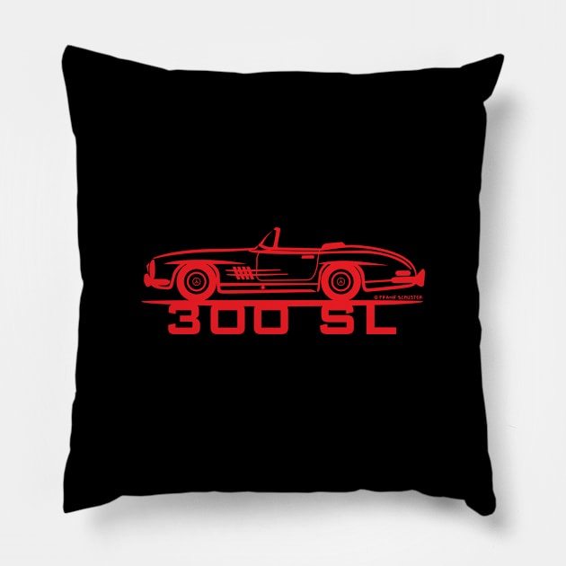 Mercedes-Benz 300 SL Convertible W198 Pillow by PauHanaDesign