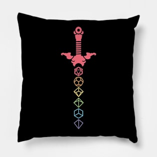 Polyhedral Rainbow Dice Sword Pillow