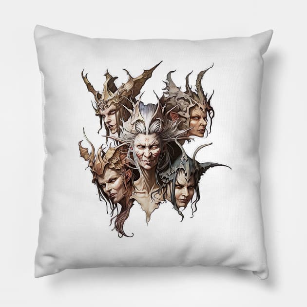 A Legion of Demonesses Pillow by YeCurisoityShoppe