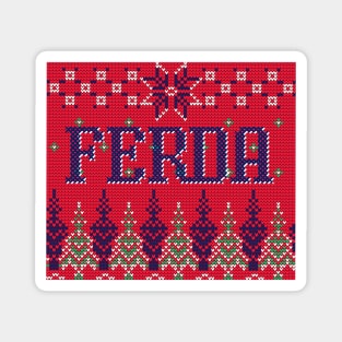 Ugly Christmas Sweater Letterkenny Ferda in red Magnet