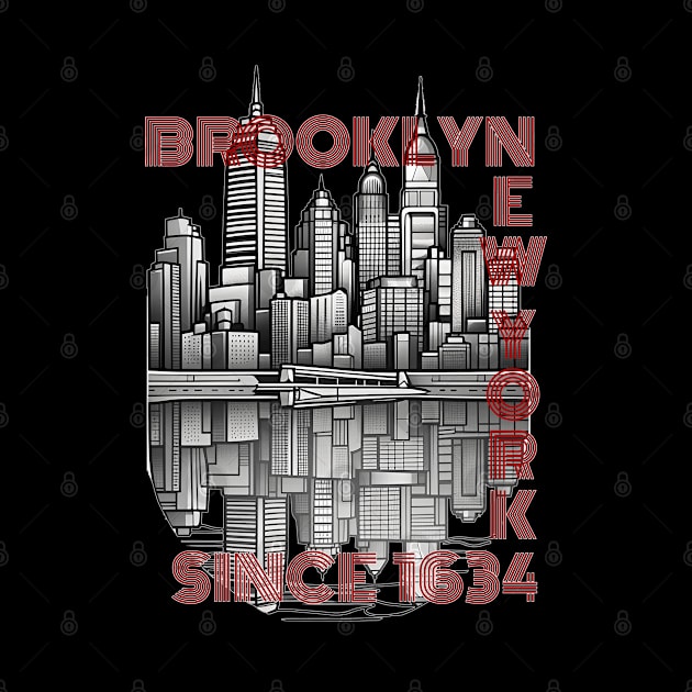 Brooklyn-New York, Skyline by shirtsandmore4you