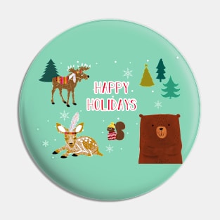 Happy Holidays Pin