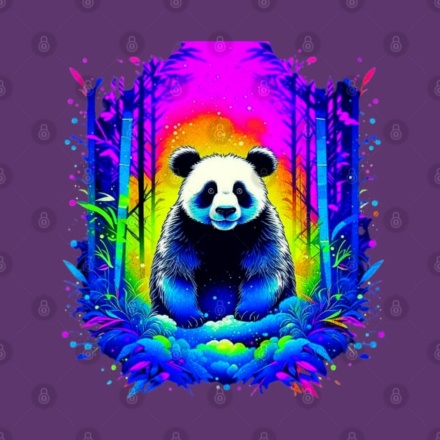 Panda Bear in Bamboo Forest by vystudio