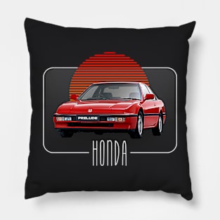 Honda Prelude  // Retro Classic Car Lover Design Pillow