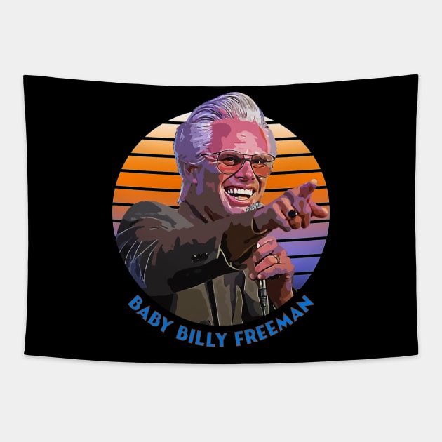Baby Billy Freeman - Sunset Vintage Retro / Synthwave Tapestry by Tv Moments
