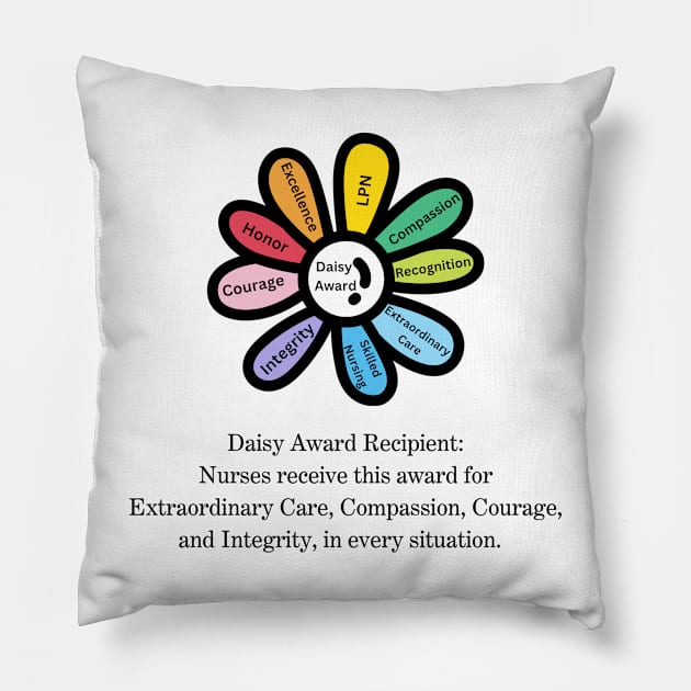 LPN Daisy Nurse Award T-Shirt and Merchandise/LPN Accessories/LPN Recognition/Daisy Nurse Recipients/Daisy Nurse Award/Nurse Apparel Pillow by The Bunni Burrow