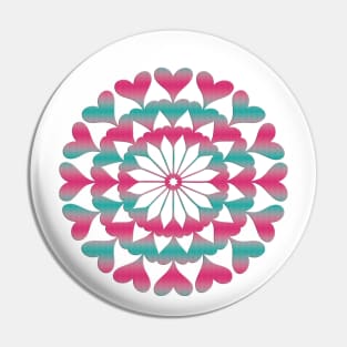 Heart Mandala Gradient Pin