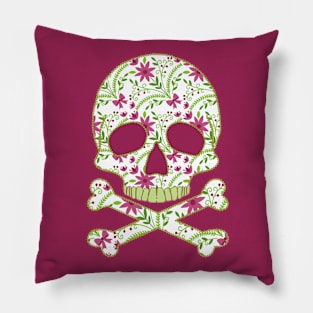 Skull with Flowers Pillow