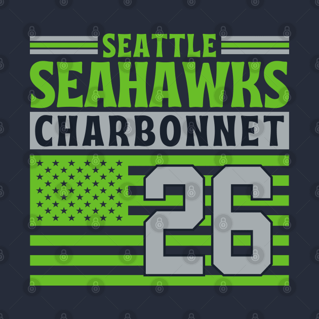 Seattle Seahawks Charbonnet 26 American Flag Football by Astronaut.co