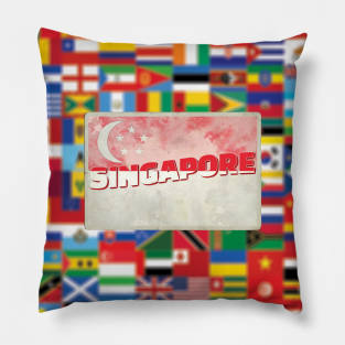 Singapore Vintage style retro souvenir Pillow