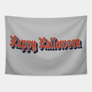 vintage happy halloween day typography Tapestry