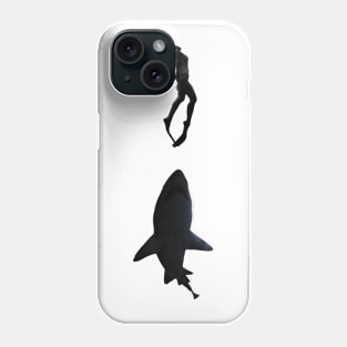 swimming girl and shark Phone Case
