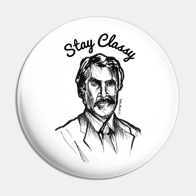 Ron Stay Classy Burgundy Pin by sketchnkustom