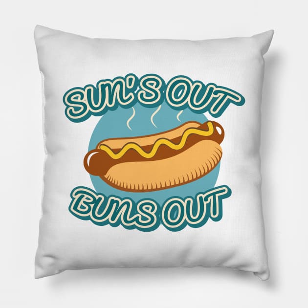 Sun’s Out Buns Out Pillow by LuckyFoxDesigns