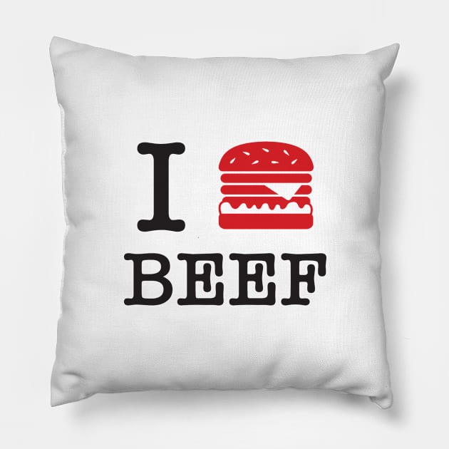 I Love Beef Pillow by Woah_Jonny