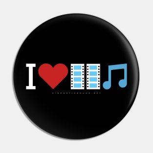 LIMITED EDITION - I Love Film Music (For Dark Coloured Tops) Pin