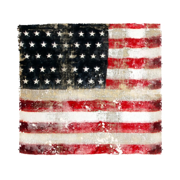 Distressed Vintage USA Flag Armed Forces 4th of July America by ginkelmier@gmail.com