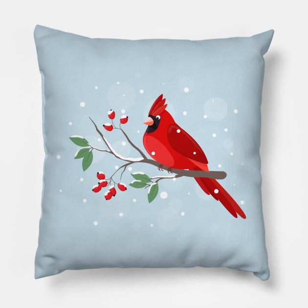 Cardinal Bird Pillow by mstupic