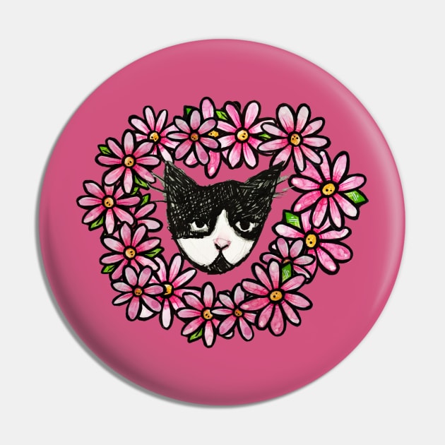 Tuxedo Kitty Cat Love Pin by bubbsnugg