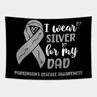 I wear Silver for my Dad Parkinsons Disease Awareness Tapestry