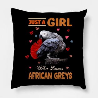 Parrot Perfection Fashionable Tee Celebrating the Beauty of African Greys Pillow