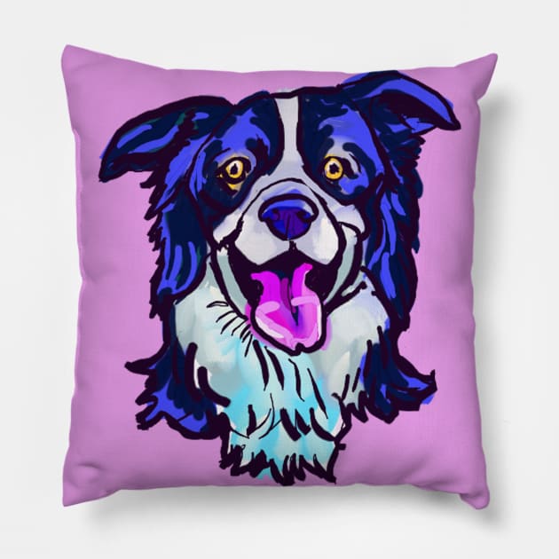 The happy Border Collie Love of My Life Pillow by lalanny