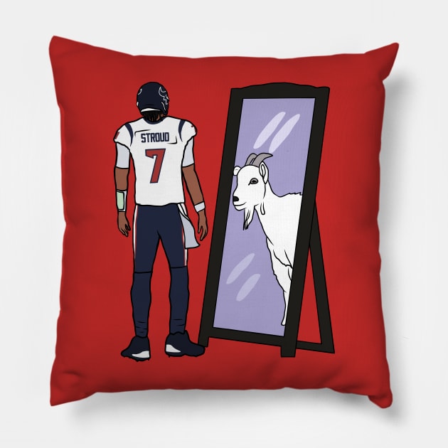 CJ Stroud Mirror GOAT Pillow by rattraptees