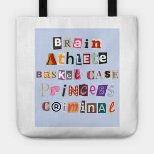 Brain Athlete Basket Case Princess Criminal Breakfast Club Print Tote