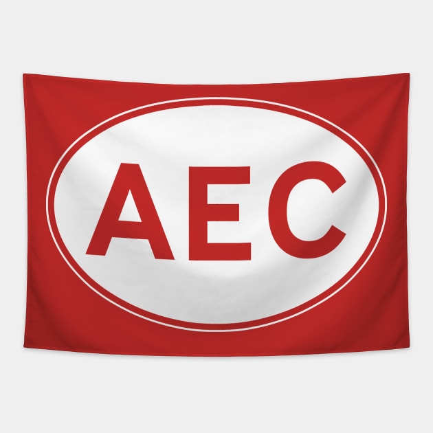 AEC classic lorry oval country plate Tapestry by soitwouldseem