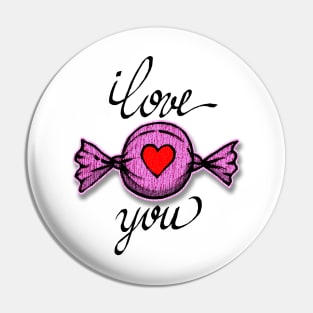 I love you (pink) Pin