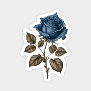 Blue Rose Drawing, Flower Drawing, Gift For Her Magnet