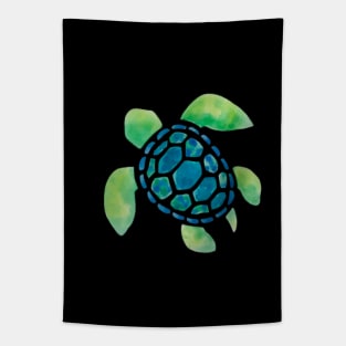 Watercolor Summer Sea Turtle Tapestry