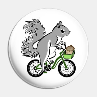 Cute Squirrel On Bike Pin