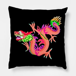 Orange Dragon Vector Pillow