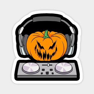 Halloween Creepy DJ Pumpkin Magnet