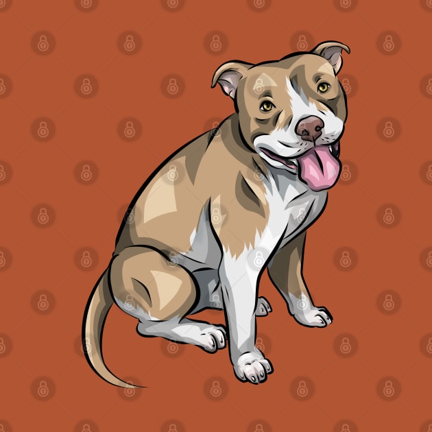 Fawn American Bully by Shirin Illustration