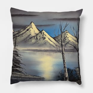 Purple Mountain Landscape Pillow