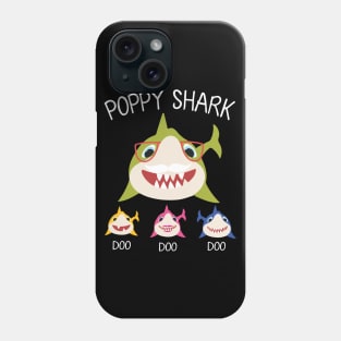 Sharks Swimming Together Happy Father Day Poppy Shark Doo Doo Doo Grandson Granddaughter Phone Case