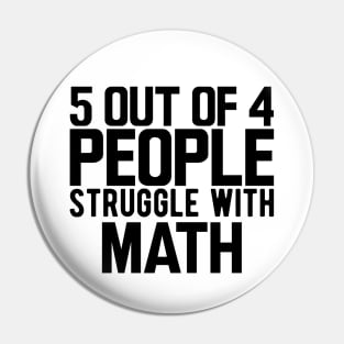Math - 5 our of 4 people struggle with math Pin