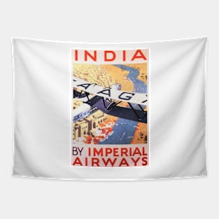 INDIA IMPERIAL AIRWAYS Advertisement British Airline Vintage Airplane Tapestry