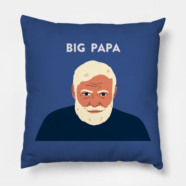 Big Papa Ernest Hemingway Pillow by Bookfox