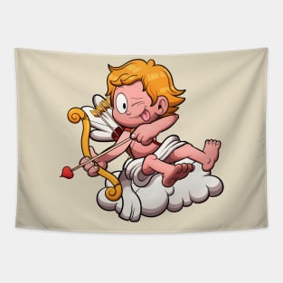 Cupid On Cloud With Bow And Arrow Tapestry