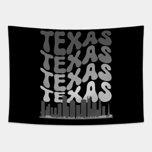 Retro Houston Texas Skyline Gray Color Fade Tapestry