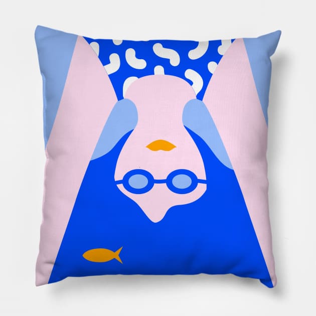 Head in the sea Pillow by Salty Siren Studios