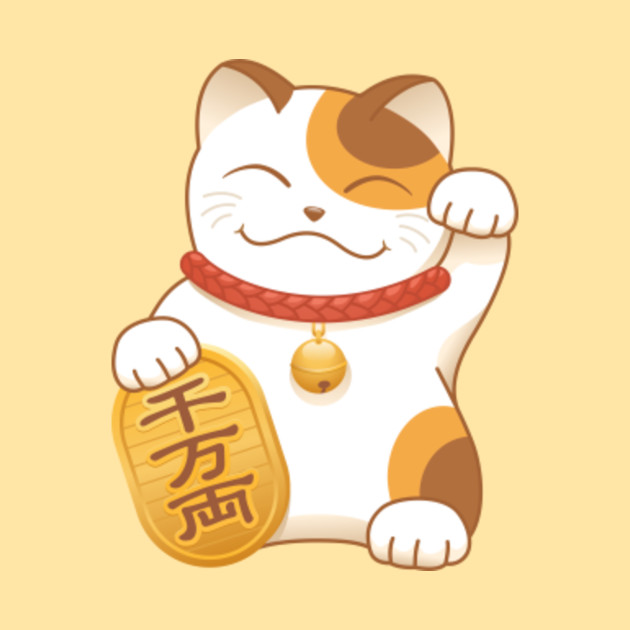 Maneki Neko, Japanese Lucky Cat - Cat - Tapice | TeePublic MX