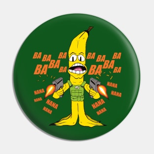 BA! BA! NANA! Funny Military Cartoon Banana! Food Fighter! Pin